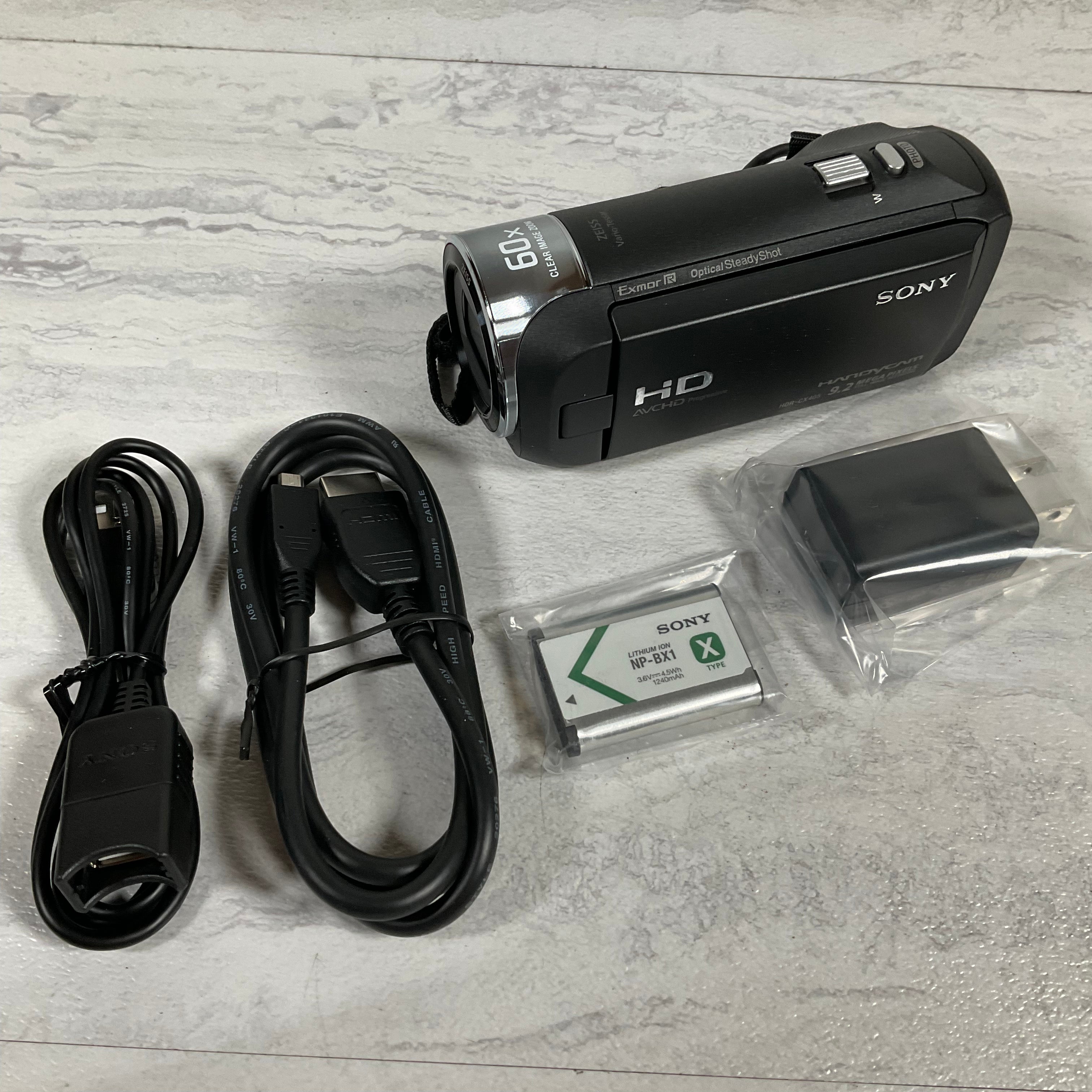 Sony HDR-CX405/B Full HD 60p Camcorder & 64GB MicroSD Accessory Bundle (7198691590382)